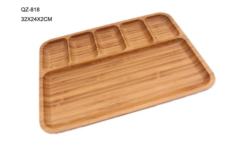 Square bamboo fruit tray